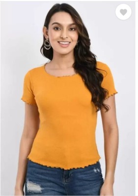 ShriRamGarment Casual Solid Women Yellow Top