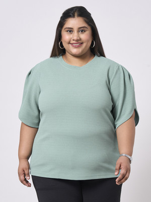 Style Quotient Formal Solid Women Green Top