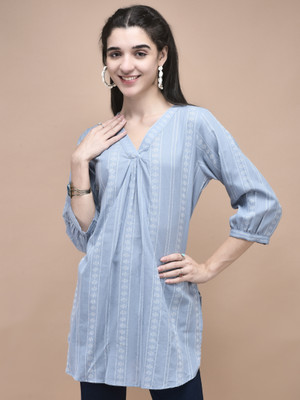 SHREE - SHE IS SPECIAL Casual Embellished Women Blue Top