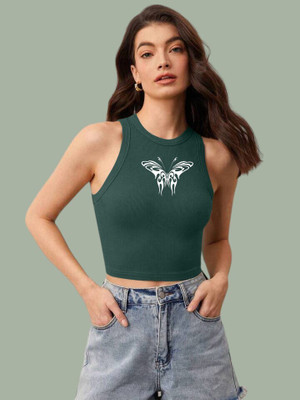 Tabadtod Casual Printed Women Dark Green Top