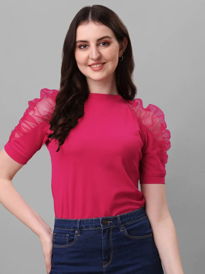 EyeBogler Casual Solid Women Red Top