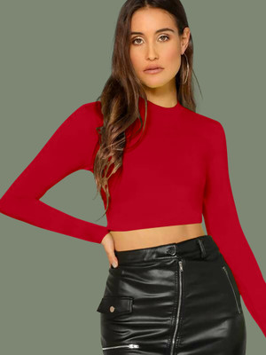 NAVYANKAA Casual Solid Women Red Top