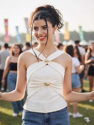 Uptownie Casual Solid Women White Top