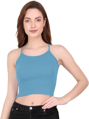 THE BLAZZE Casual Solid Women Blue Top