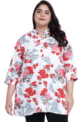 indietoga Casual Floral Print Women White Top
