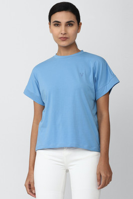VAN HEUSEN Casual Solid Women Light Blue Top