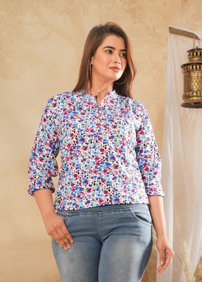 Pittra4ever Casual Printed Women Purple Top