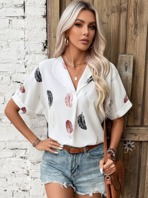 Leriya Fashion Casual Printed Women White Top