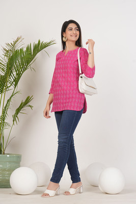 LABANIYA Casual Self Design, Printed Women Pink Top