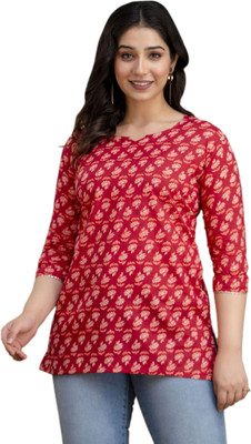 UrbanRang Formal Printed Women Maroon Top