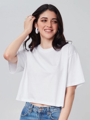 Tdoc Casual Solid Women White Top