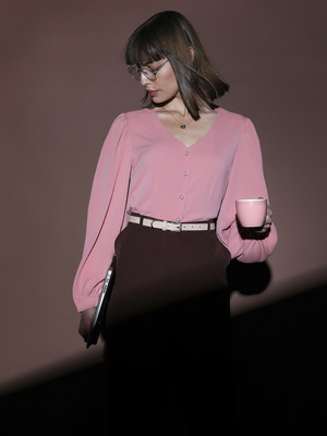 VERO MODA Casual Solid Women Pink Top