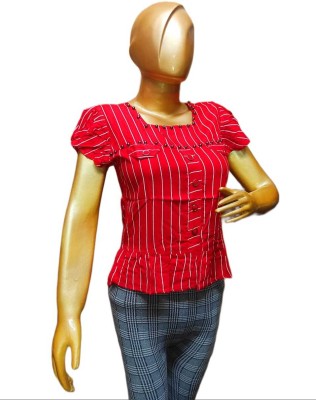 LalitHosiery Casual Striped Women Red Top