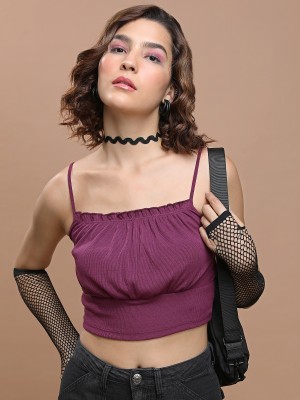 KETCH Casual Solid Women Purple Top