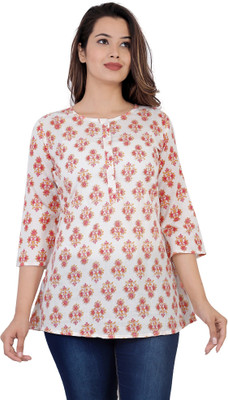 siddhanam Casual Regular Sleeve Printed Women Multicolor Top