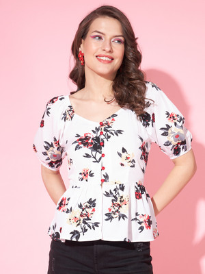 Moda Rapido Casual Solid Women Multicolor Top