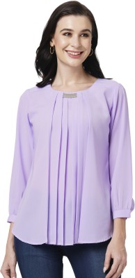 GO.4.IT Casual Solid Women Purple Top