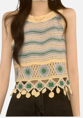 Classye Creation Casual Solid Women Green, Beige Top