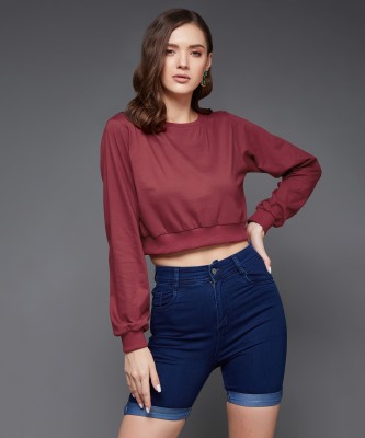 Miss Chase Casual Solid Women Maroon Top
