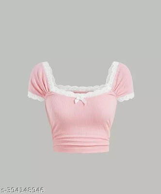 LLL FASHION Casual Solid Women Pink Top