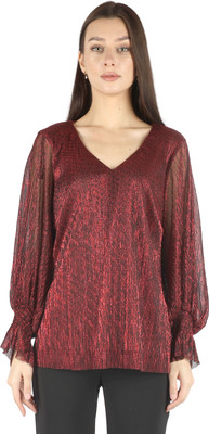 Fuegobella Party Self Design Women Red Top