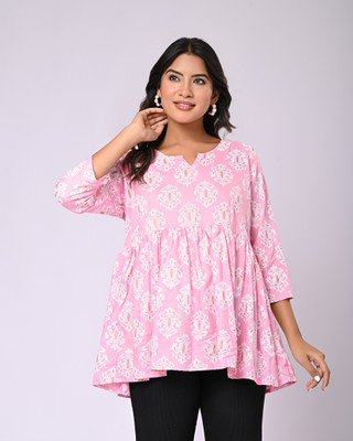 Rakshita Fashions Casual Printed Women Pink Top