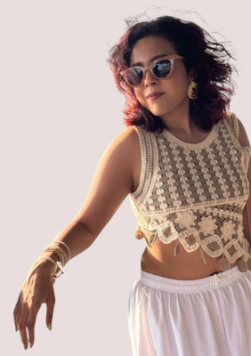 Emprace Casual Self Design Women White Top