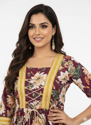 VD PRINTS Casual Printed Women Maroon Top