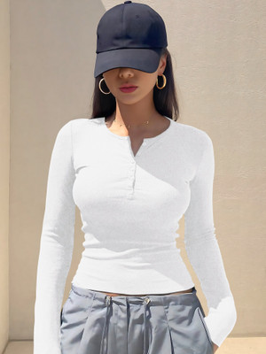 NAVYANKAA Casual Solid Women White Top