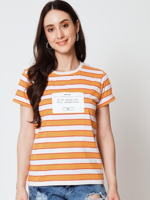 Yaadleen Casual Striped Women Yellow Top