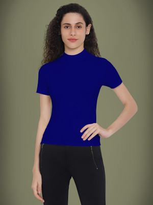 Kashonaa Casual Self Design Women Blue Top