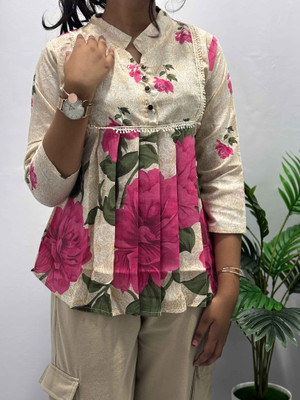 Nyha Luxe Casual Printed Women Black Top