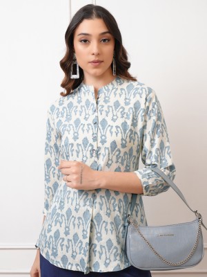 Vishudh Casual Printed Women Blue Top