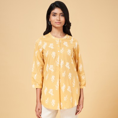 Akkriti by Pantaloons Casual Printed Women Yellow Top