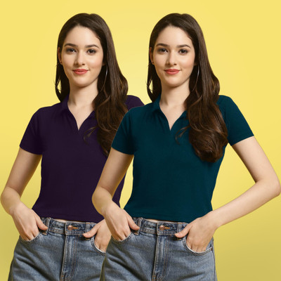 Fabflee Casual Solid Women Multicolor Top