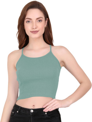 THE BLAZZE Casual Solid Women Green Top