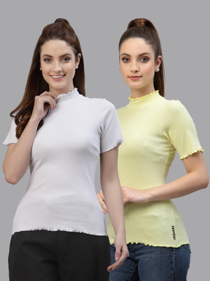 FRISKERS Casual Solid Women Multicolor Top