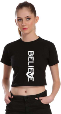 ANURUPAM FASHION Casual Printed Women Black Top