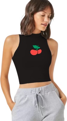 Fashion And Youth Casual Printed Women Black Top