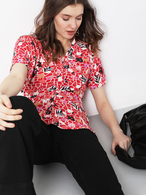 VERO MODA Casual Printed Women Red Top