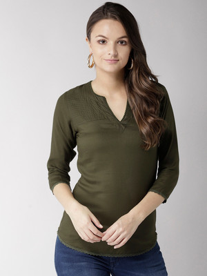 Zaristaa Casual Solid Women Multicolor Top