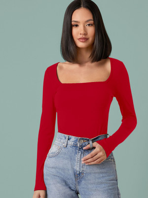 Kashonaa Casual Solid Women Red Top