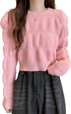 CRAMPLE Casual Self Design Women Pink Top