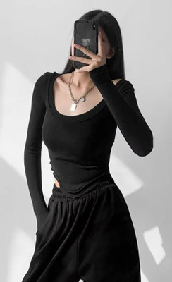 Istyle Can Casual Solid Women Black Top