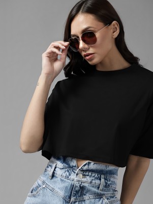 Sollobell Casual Solid Women Black Top