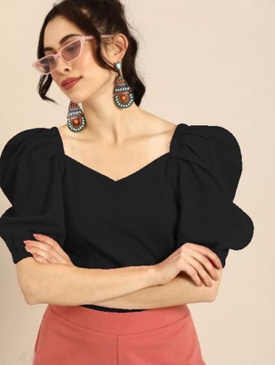 Dream Beauty Fashion Casual Solid Women Black Top