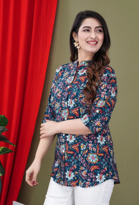 JagMohan Creation Casual Printed Women Green Top
