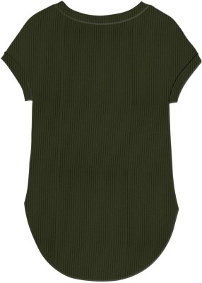 jovo Casual Solid Women Dark Green Top