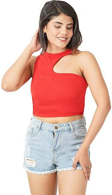SEMBLANCE Casual Self Design Women Red Top