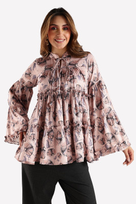 STENZO FASHION Casual Self Design Women Brown Top